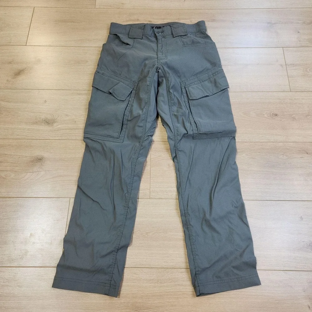 Duluth Trading Flex Dry On The Fly Pants Mens 30x30 Gray Cargo Stretch Workwear
